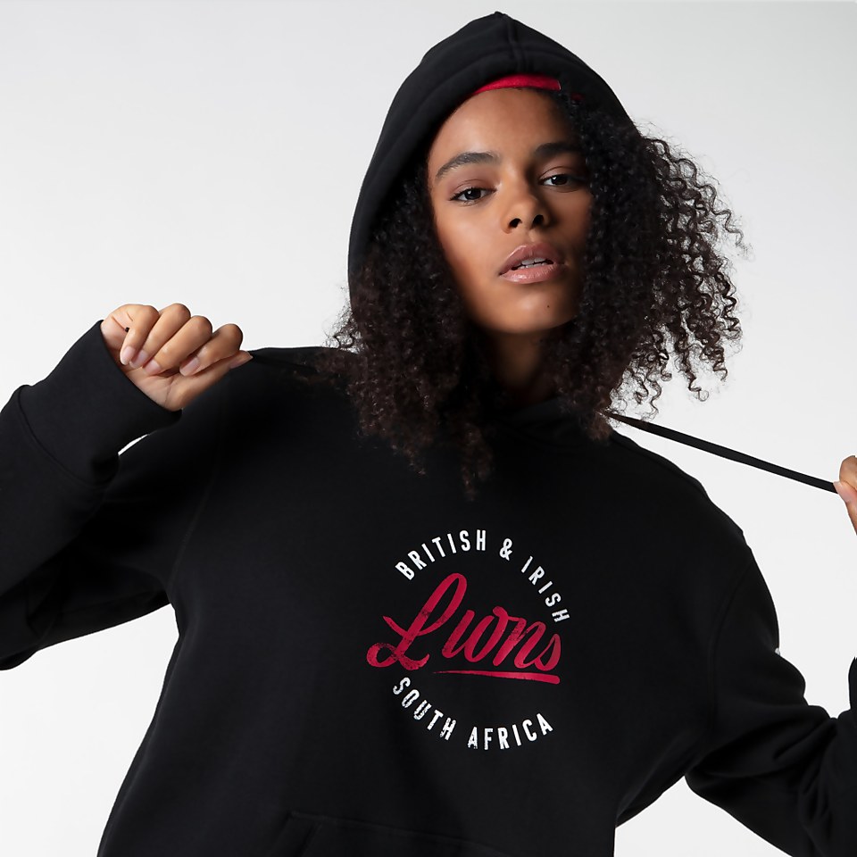 WOMENS BRITISH & IRISH LIONS GRAPHIC HOODY BLACK