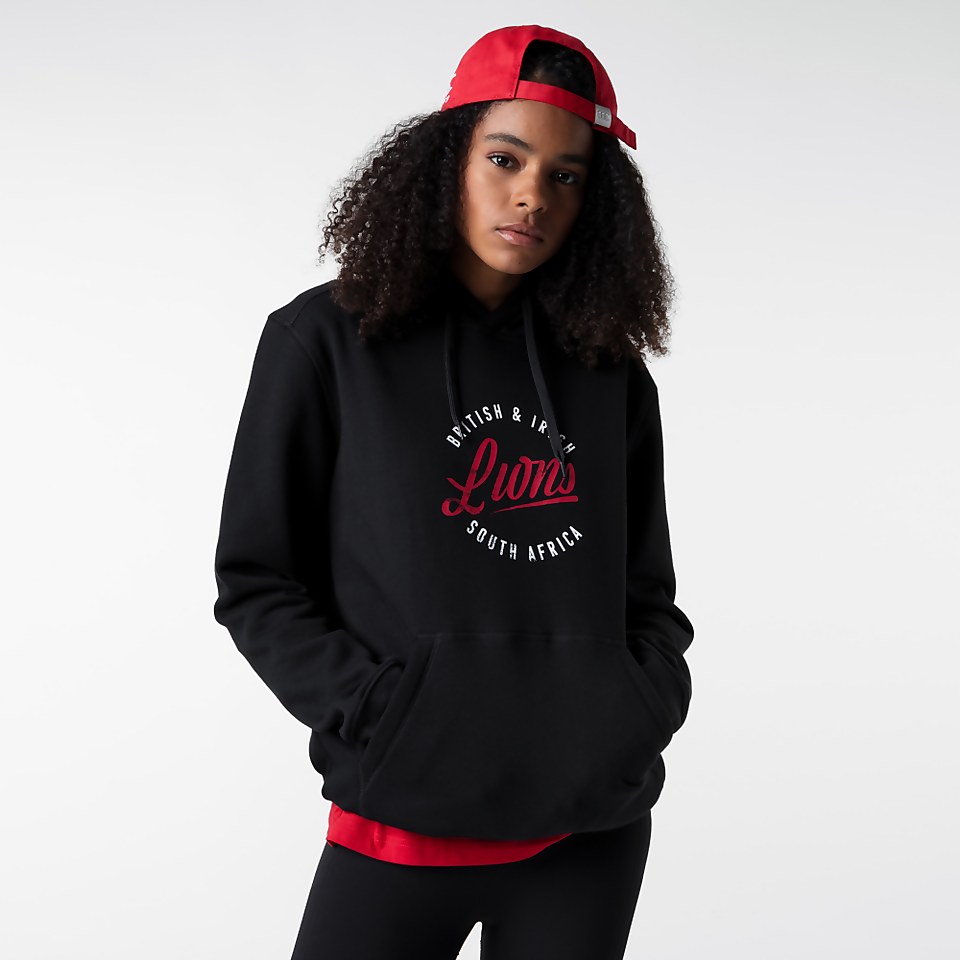 WOMENS BRITISH & IRISH LIONS GRAPHIC HOODY BLACK