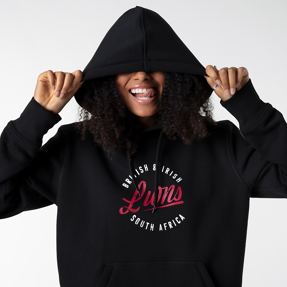 WOMENS BRITISH & IRISH LIONS GRAPHIC HOODY BLACK