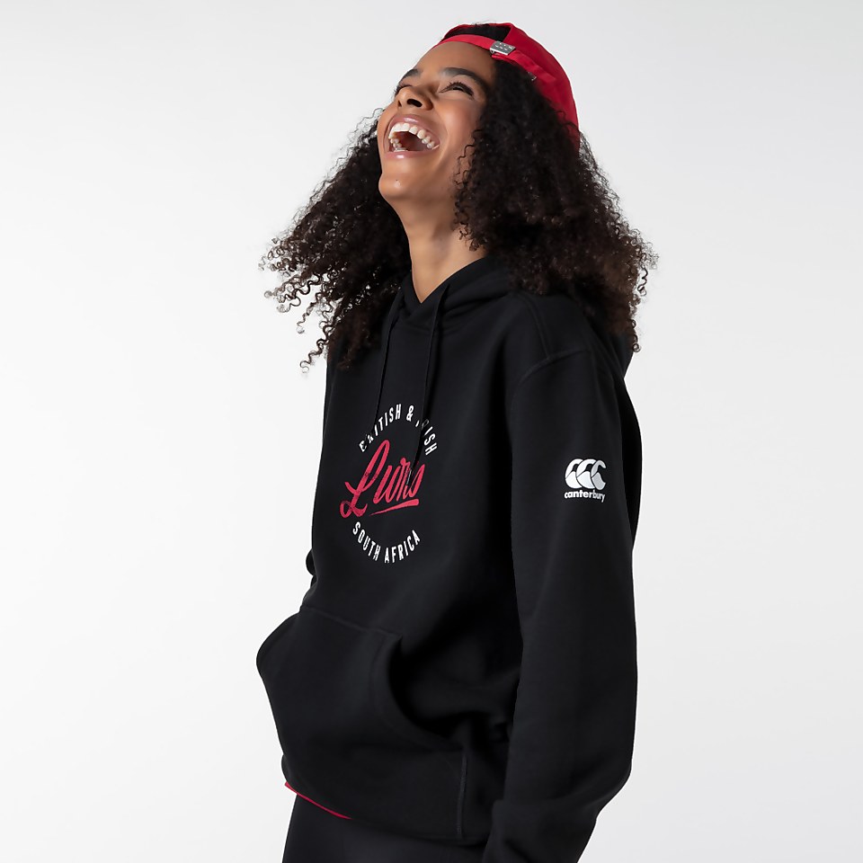 WOMENS BRITISH & IRISH LIONS GRAPHIC HOODY BLACK