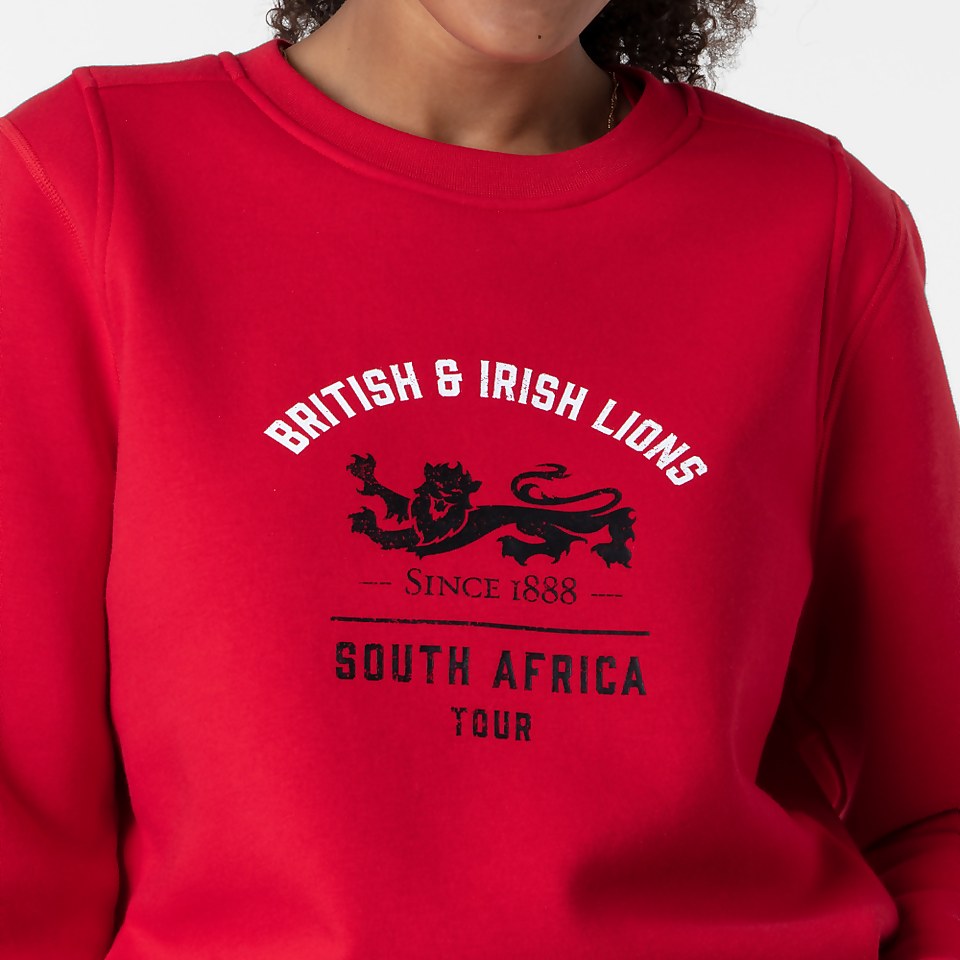 WOMENS BRITISH & IRISH LIONS SWEATSHIRT RED