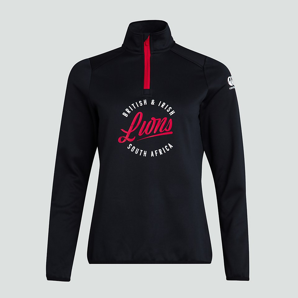 WOMENS BRITISH & IRISH LIONS 1/4 ZIP MID LAYER BLACK