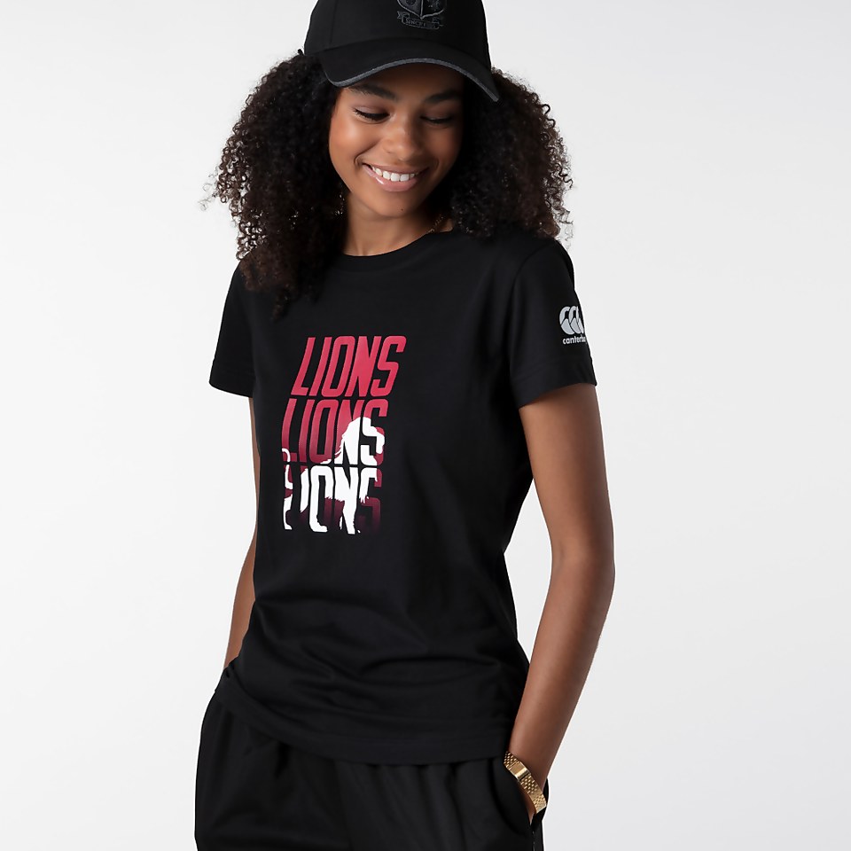 WOMENS BRITISH & IRISH LIONS GRAPHIC TEE BLACK