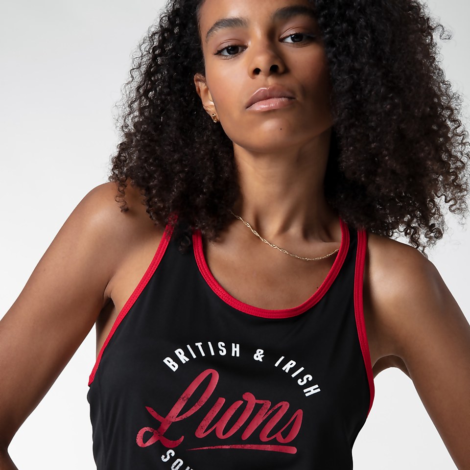 WOMENS BRITISH & IRISH LIONS RACERBACK VEST BLACK
