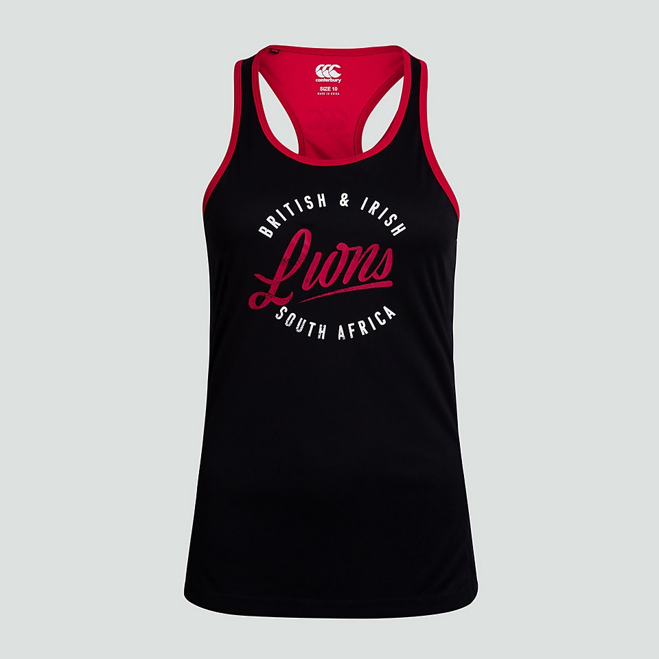 WOMENS BRITISH & IRISH LIONS RACERBACK VEST BLACK