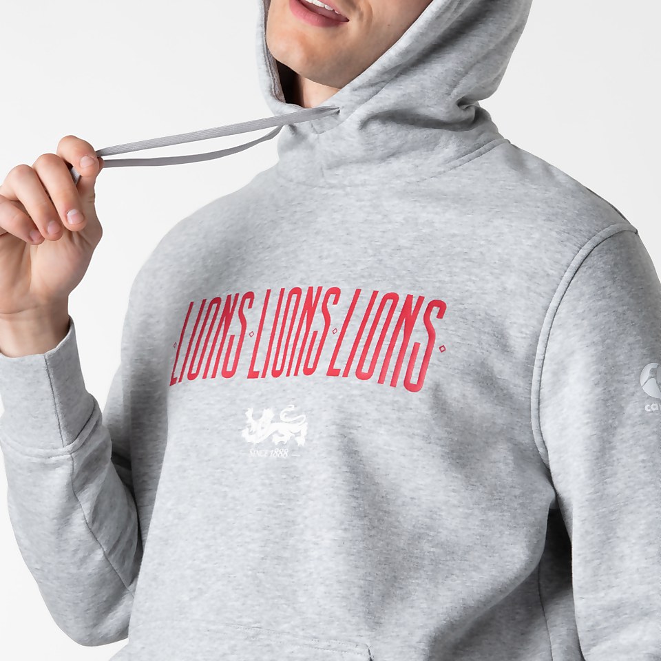 MENS BRITISH & IRISH LIONS GRAPHIC HOODY GREY