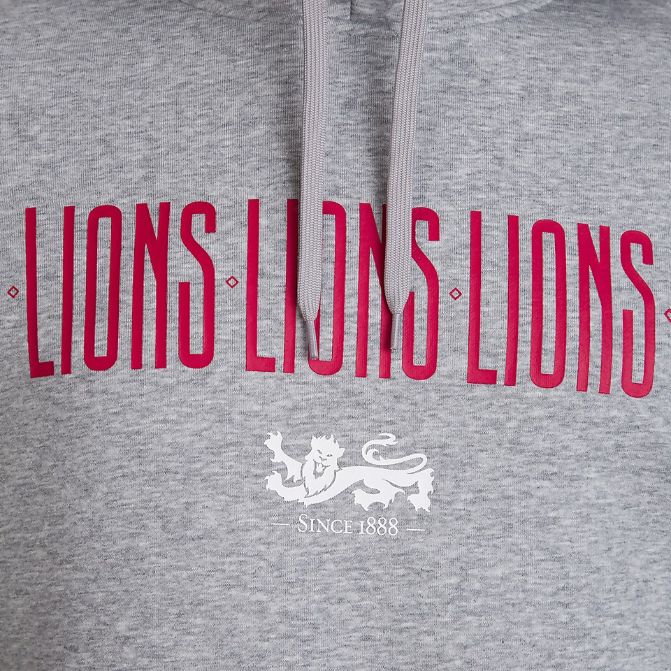 MENS BRITISH & IRISH LIONS GRAPHIC HOODY GREY
