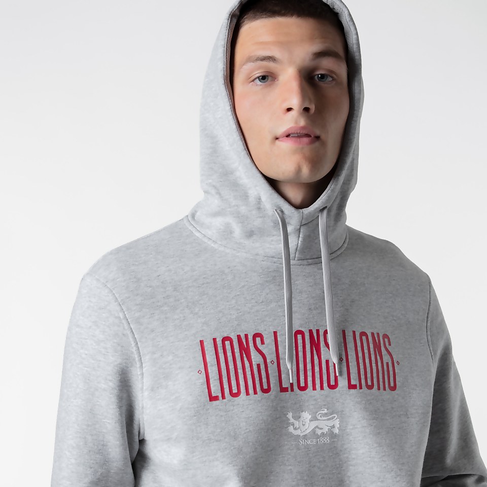 MENS BRITISH & IRISH LIONS GRAPHIC HOODY GREY