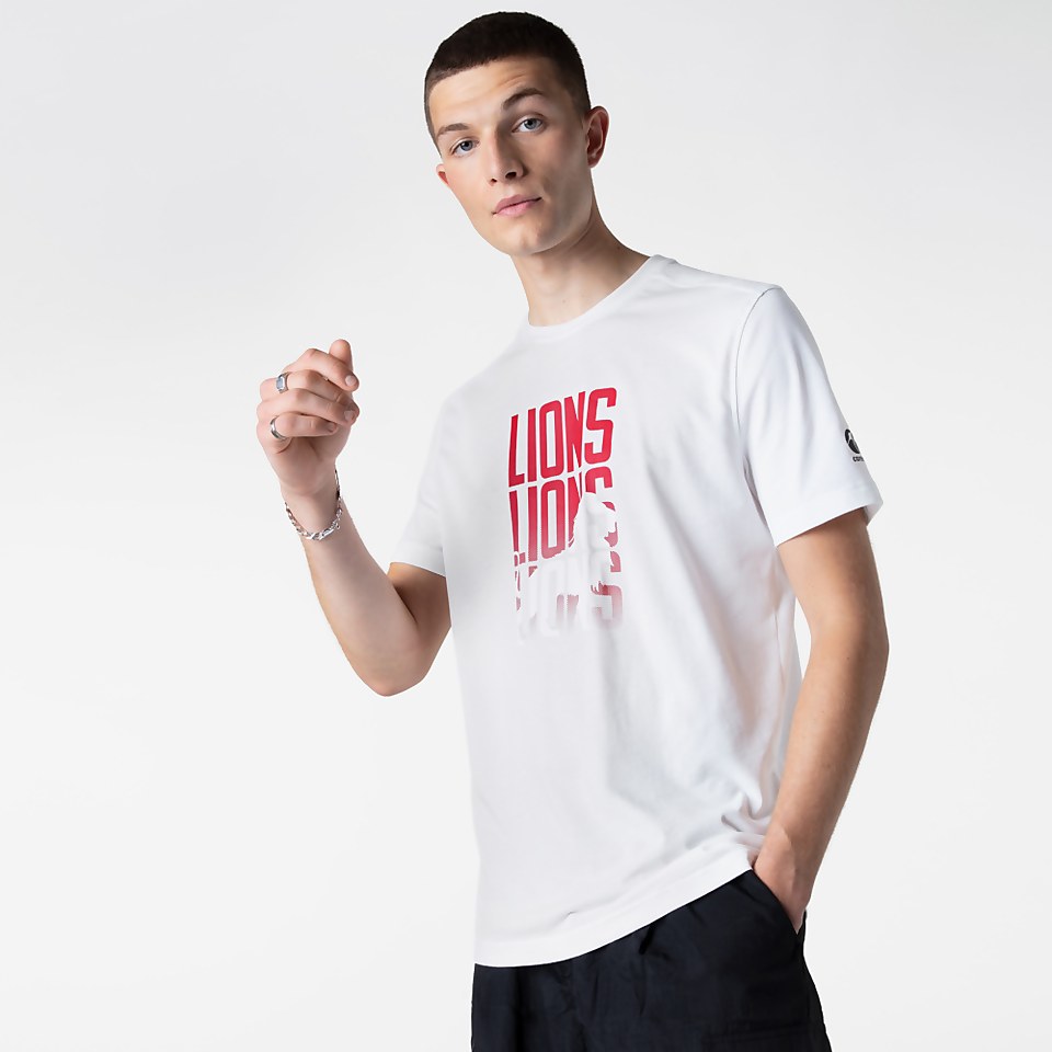 MENS BRITISH & IRISH LIONS GRAPHIC TEE WHITE