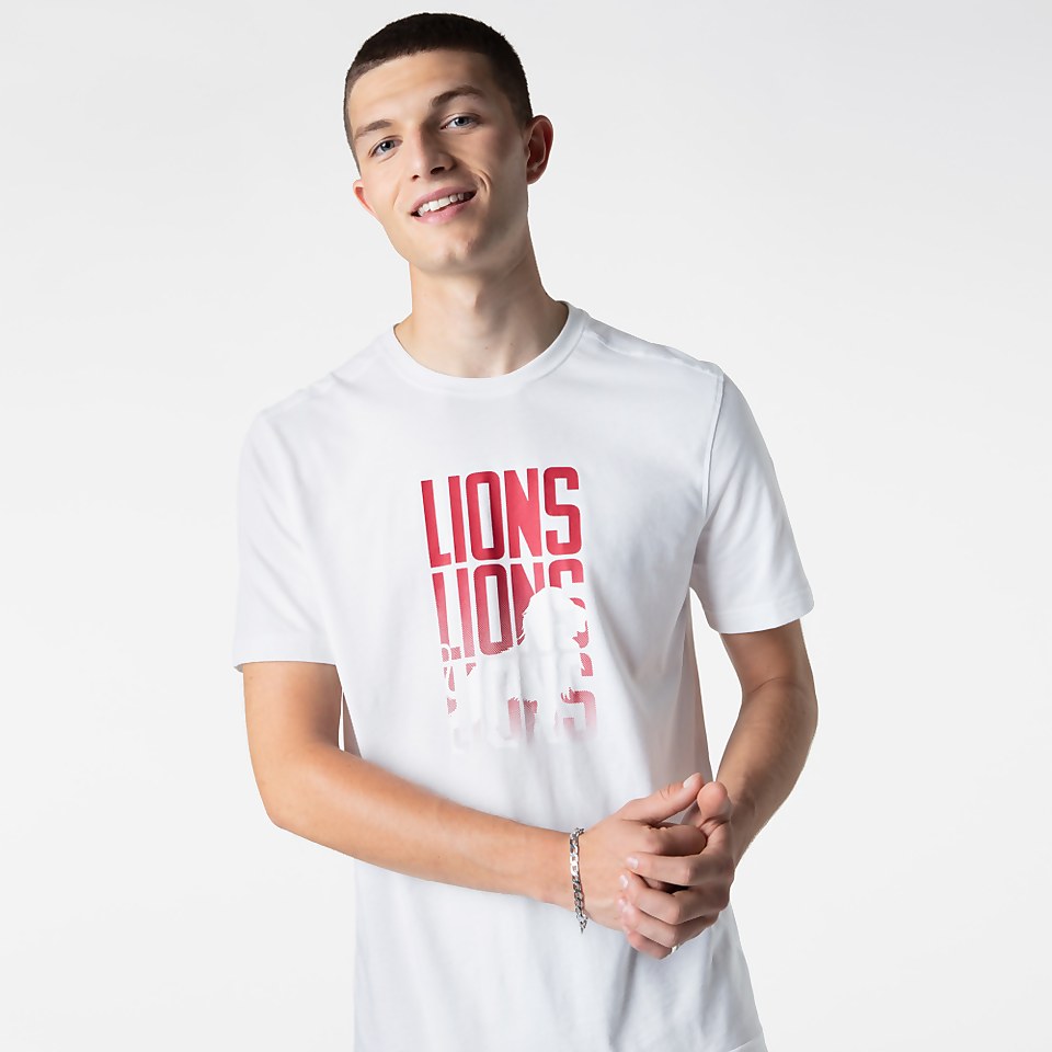 MENS BRITISH & IRISH LIONS GRAPHIC TEE WHITE