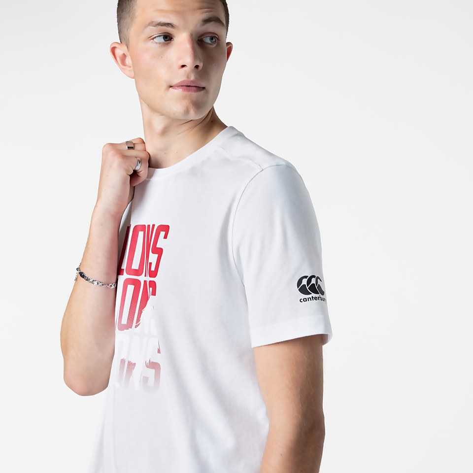 MENS BRITISH & IRISH LIONS GRAPHIC TEE WHITE