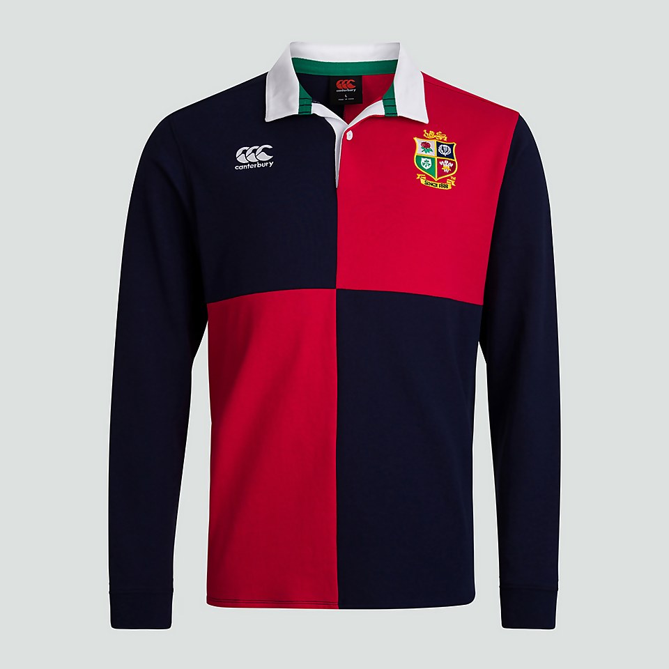 MENS BRITISH & IRISH LIONS HARLEQUIN LONG SLEEVED COTTON JERSEY BLUE