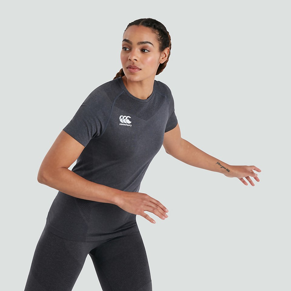 WOMENS SEAMLESS TEE BLACK