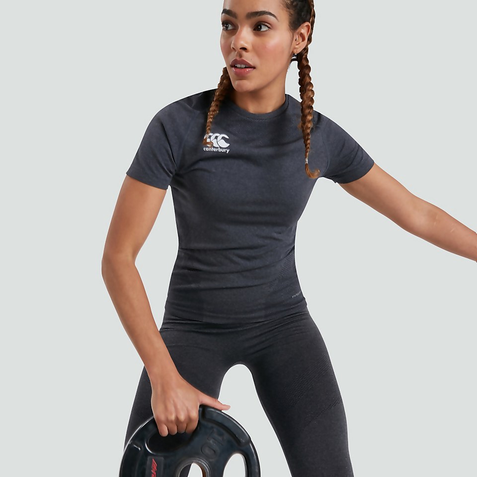WOMENS SEAMLESS TEE BLACK