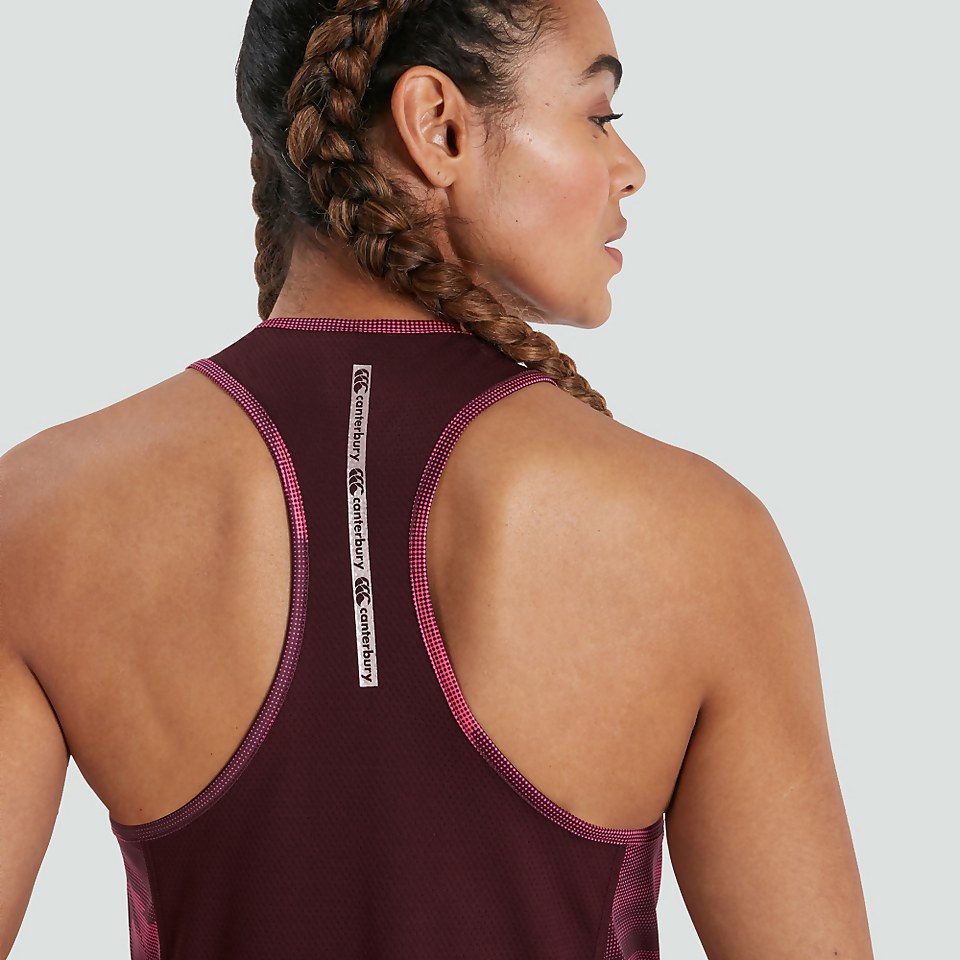WOMENS VAPODRI SUPERLIGHT GRAPHIC RACERBACK VEST PURPLE