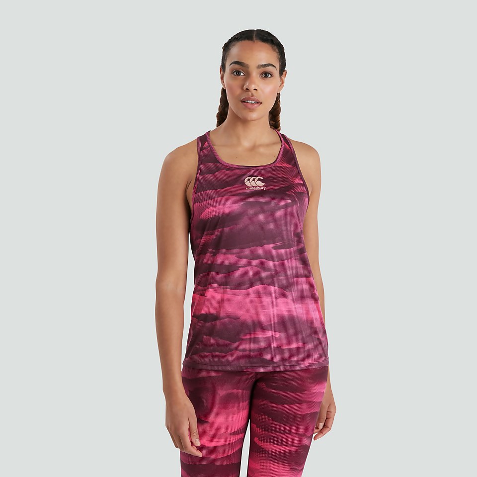 WOMENS VAPODRI SUPERLIGHT GRAPHIC RACERBACK VEST PURPLE