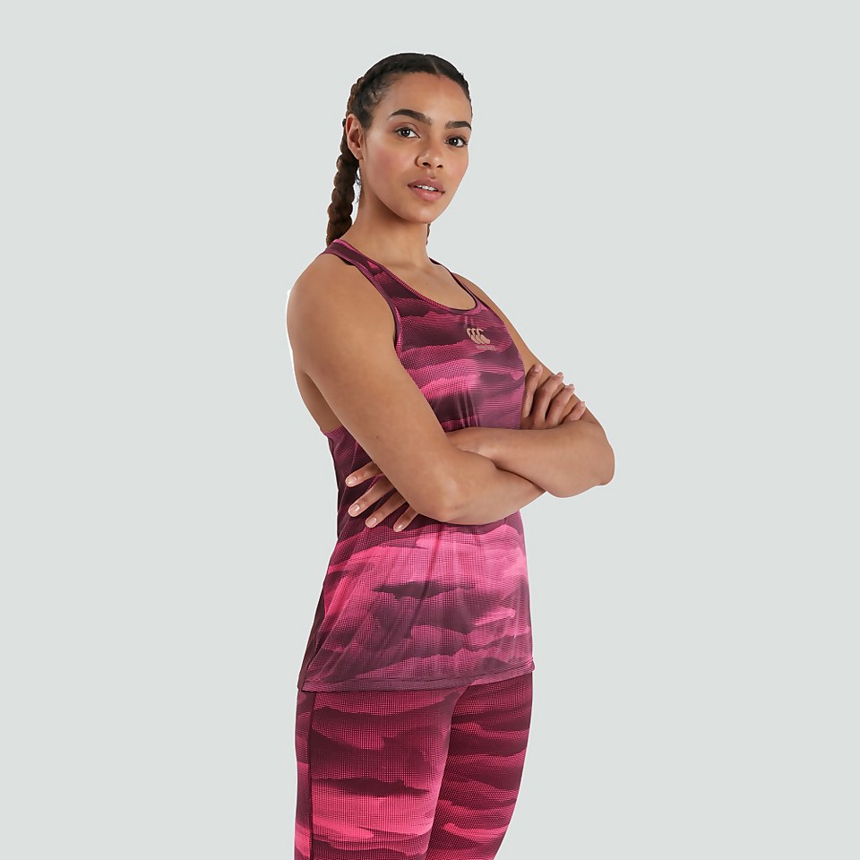 WOMENS VAPODRI SUPERLIGHT GRAPHIC RACERBACK VEST PURPLE
