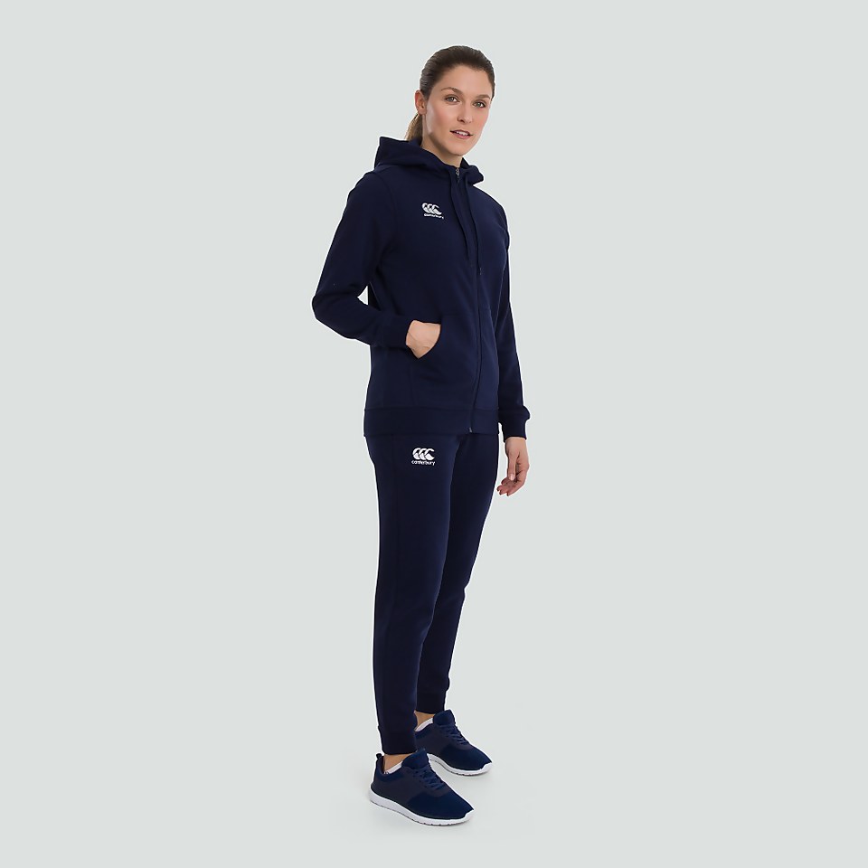 WOMENS ZIP THRU FLEECE HOODY NAVY