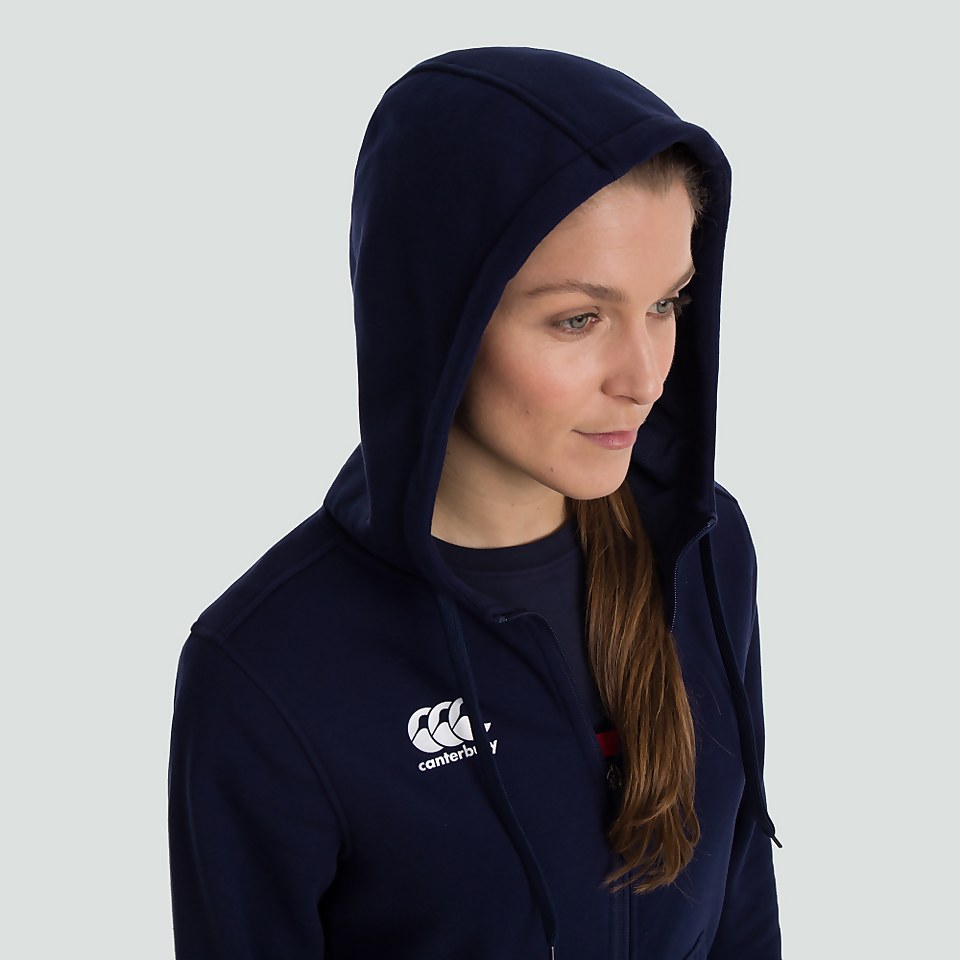 WOMENS ZIP THRU FLEECE HOODY NAVY