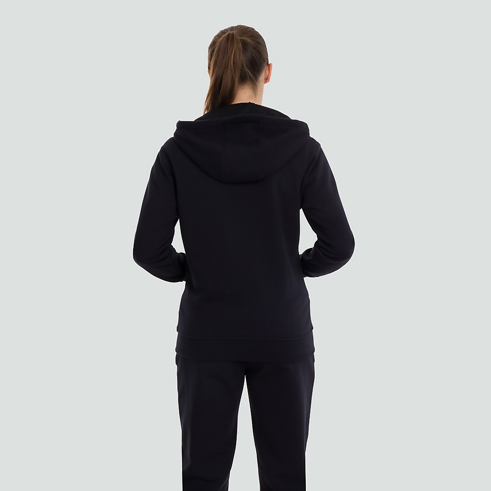 WOMENS ZIP THRU FLEECE HOODY BLACK