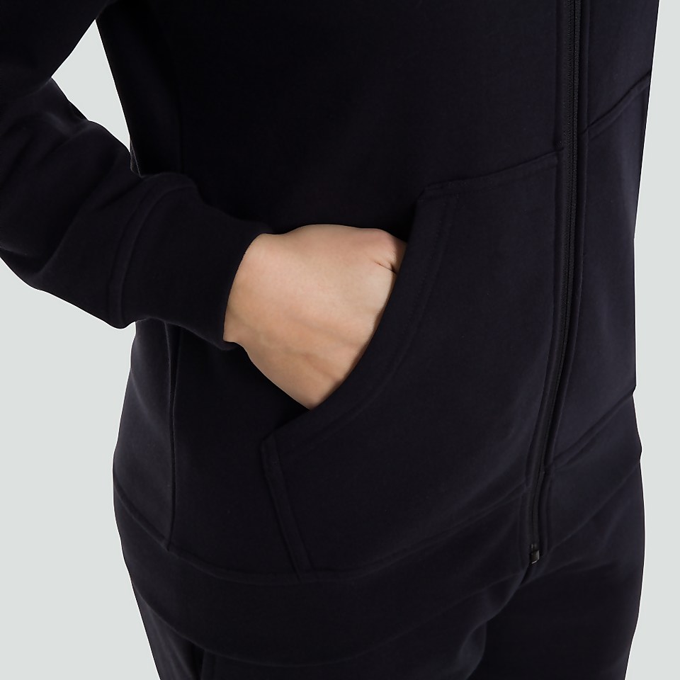 WOMENS ZIP THRU FLEECE HOODY BLACK