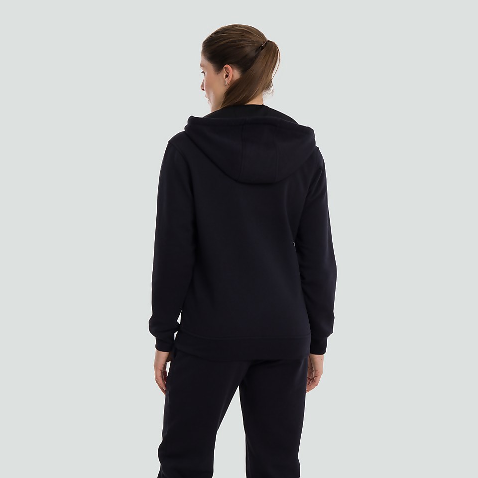 WOMENS ZIP THRU FLEECE HOODY BLACK