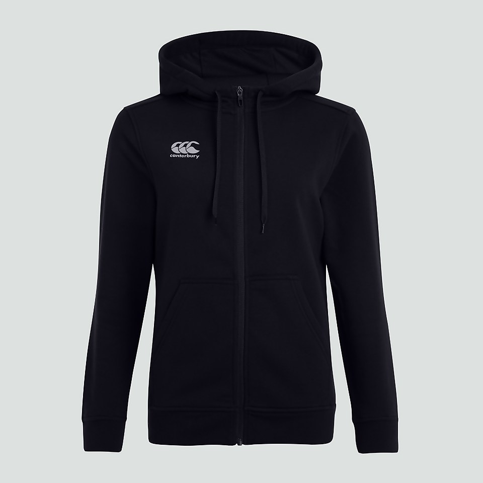 WOMENS ZIP THRU FLEECE HOODY BLACK