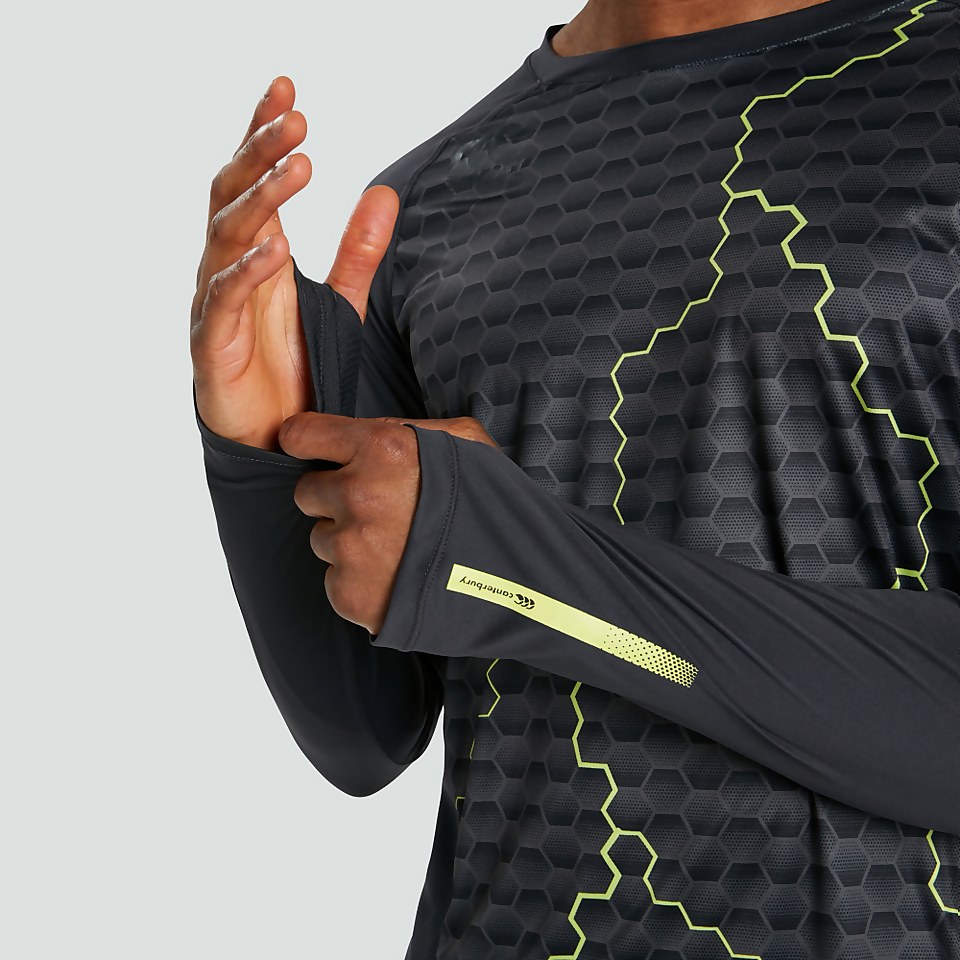 MENS VAPODRI SUPERLIGHT LONG SLEEVED GRAPHIC TRAINING TEE BLUE