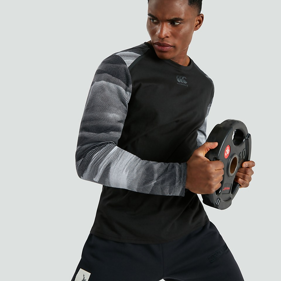 MENS VAPODRI LONG SLEEVED GRAPHIC TRAINING TEE BLACK