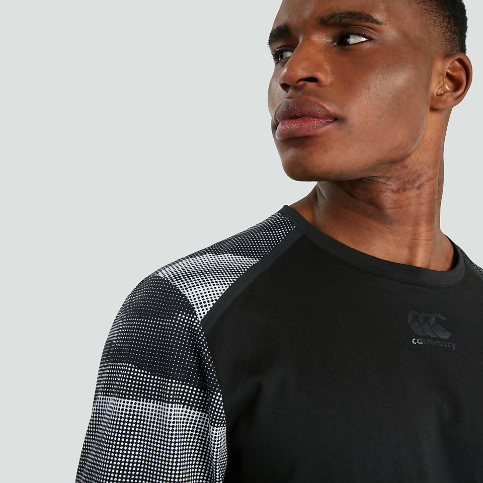 MENS VAPODRI LONG SLEEVED GRAPHIC TRAINING TEE BLACK