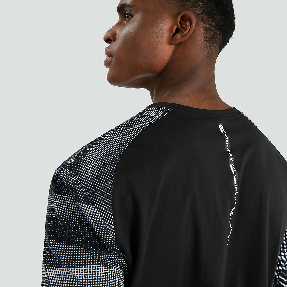 MENS VAPODRI LONG SLEEVED GRAPHIC TRAINING TEE BLACK