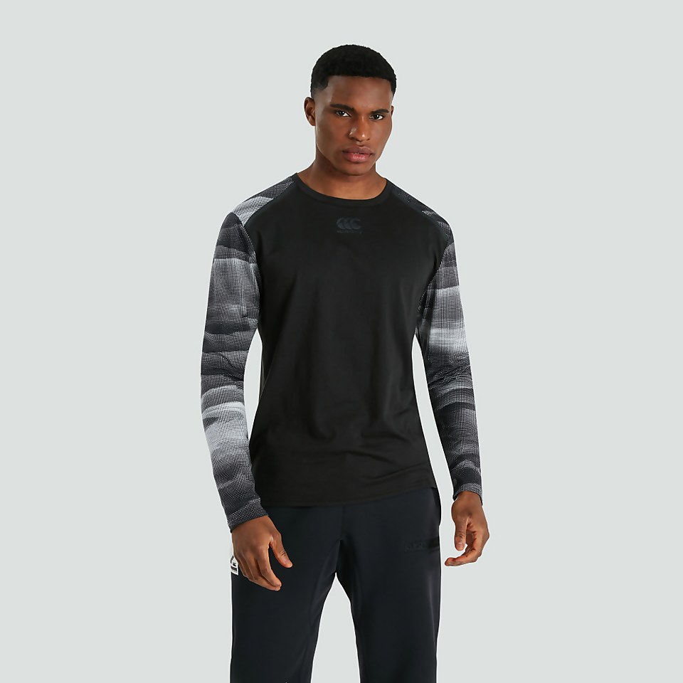 MENS VAPODRI LONG SLEEVED GRAPHIC TRAINING TEE BLACK