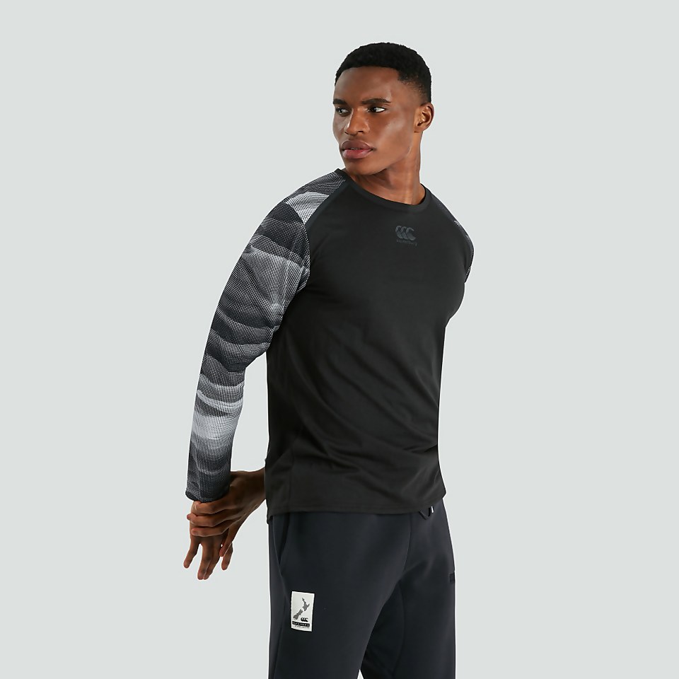MENS VAPODRI LONG SLEEVED GRAPHIC TRAINING TEE BLACK