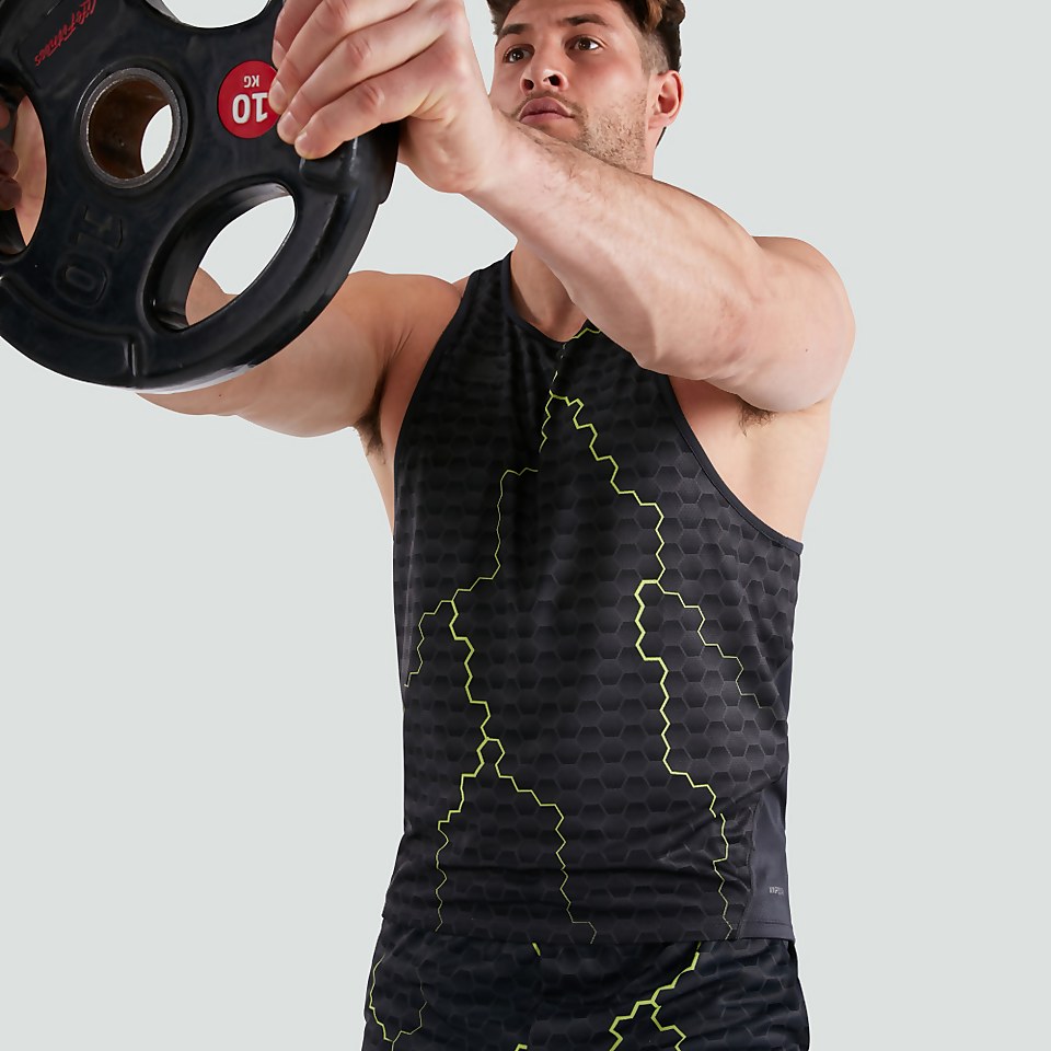 MENS VAPODRI GRAPHIC TRAINING SINGLET BLUE