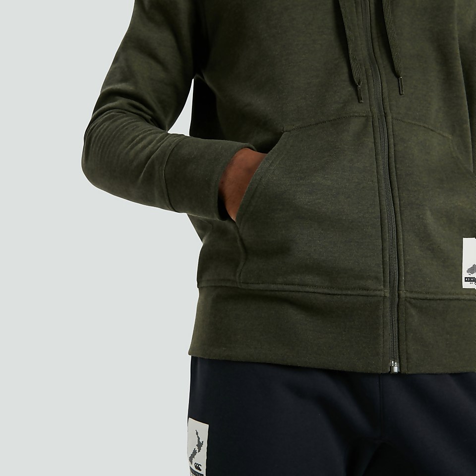 MENS ZIP THRU FLEECE HOODY GREEN