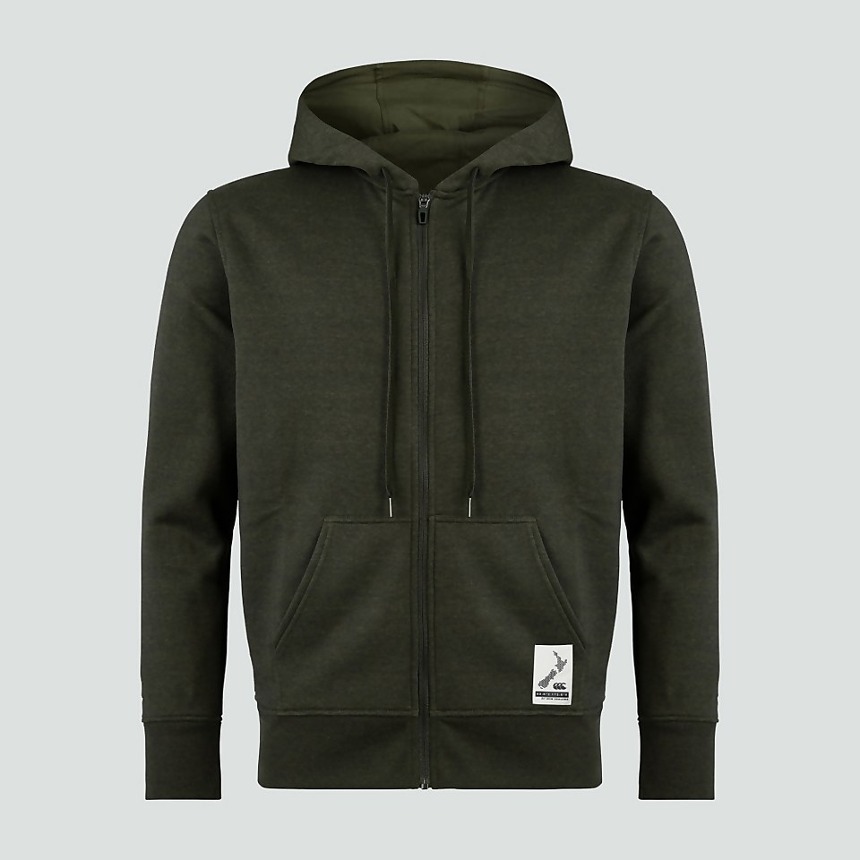 MENS ZIP THRU FLEECE HOODY GREEN