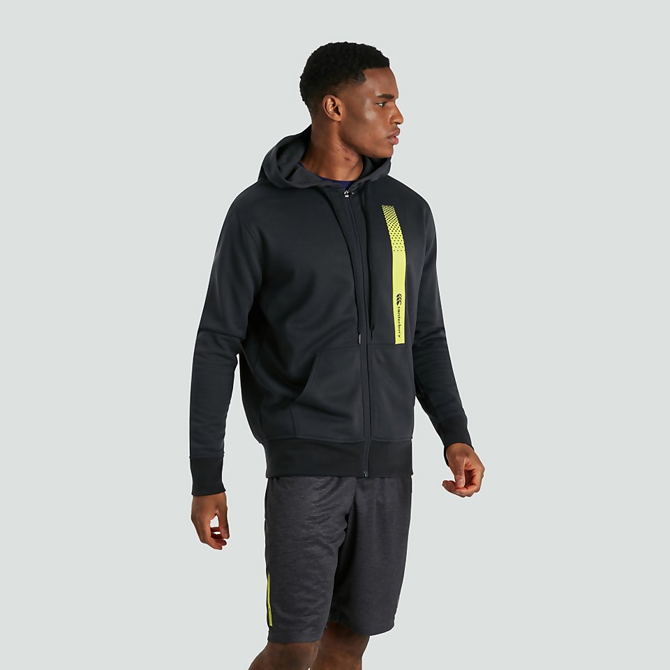 MENS ZIP THRU FLEECE HOODY BLUE