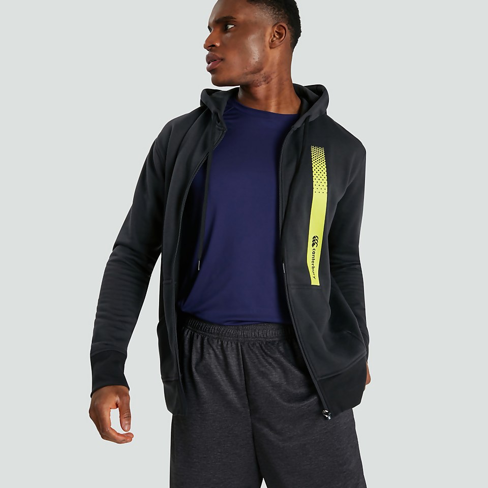 MENS ZIP THRU FLEECE HOODY BLUE