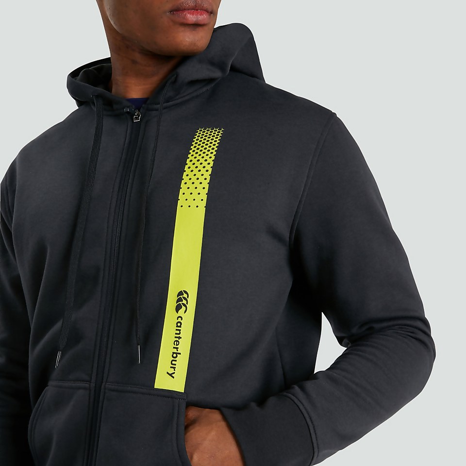 MENS ZIP THRU FLEECE HOODY BLUE