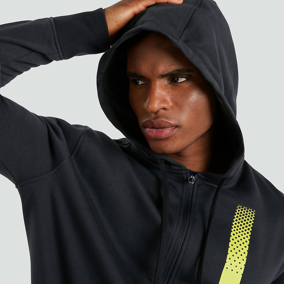 MENS ZIP THRU FLEECE HOODY BLUE