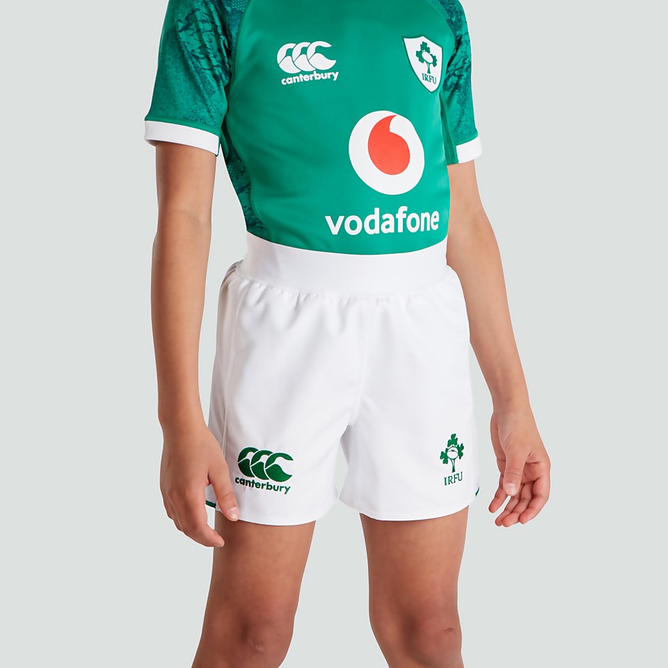 JUNIOR UNISEX IRELAND HOME MATCH SHORTS WHITE