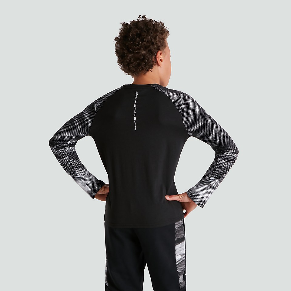JUNIOR UNISEX VAPODRI LONG SLEEVED TRAINING TEE BLACK
