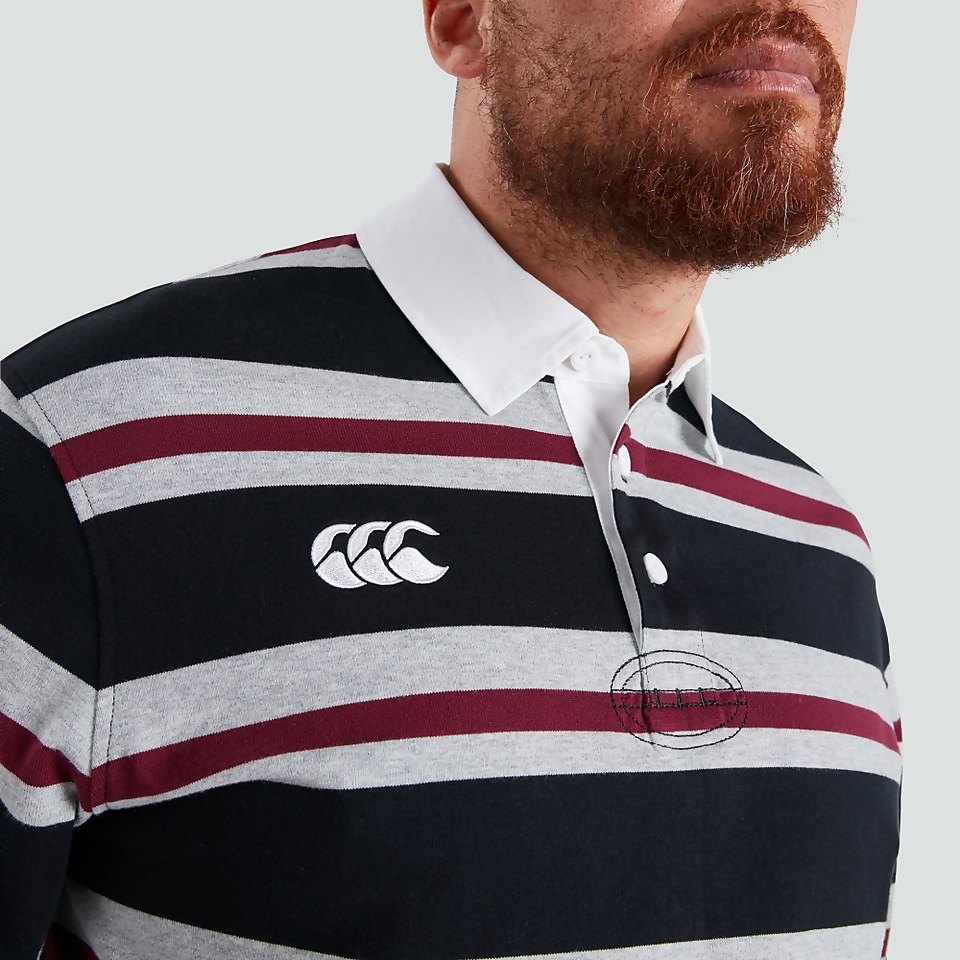 MENS LONG SLEEVED RETRO STRIPED JERSEY BLACK