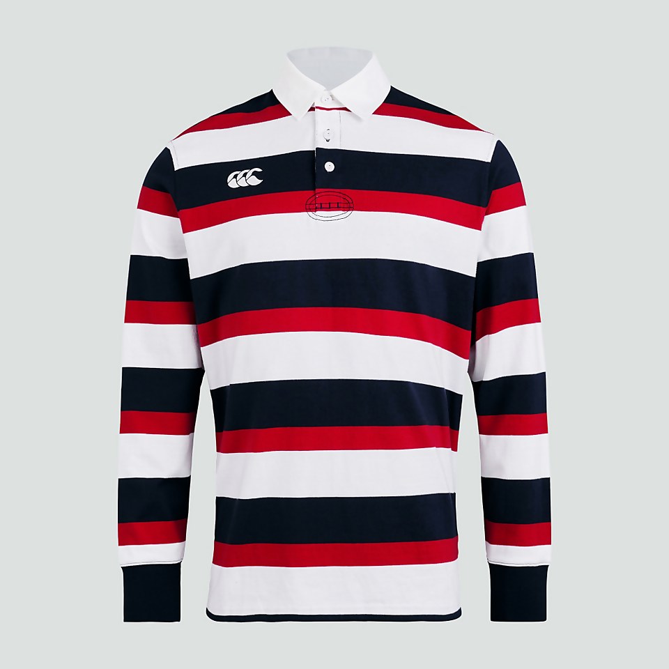 MENS LONG SLEEVED RETRO STRIPED JERSEY RED