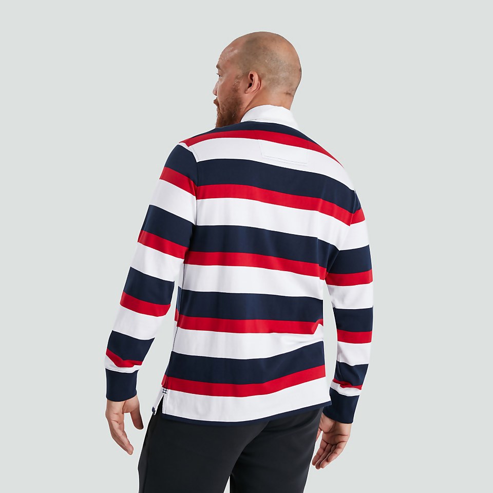 MENS LONG SLEEVED RETRO STRIPED JERSEY RED