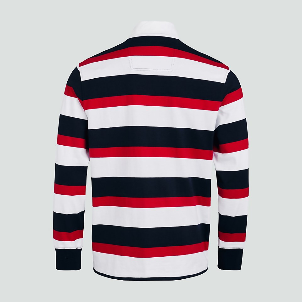 MENS LONG SLEEVED RETRO STRIPED JERSEY RED