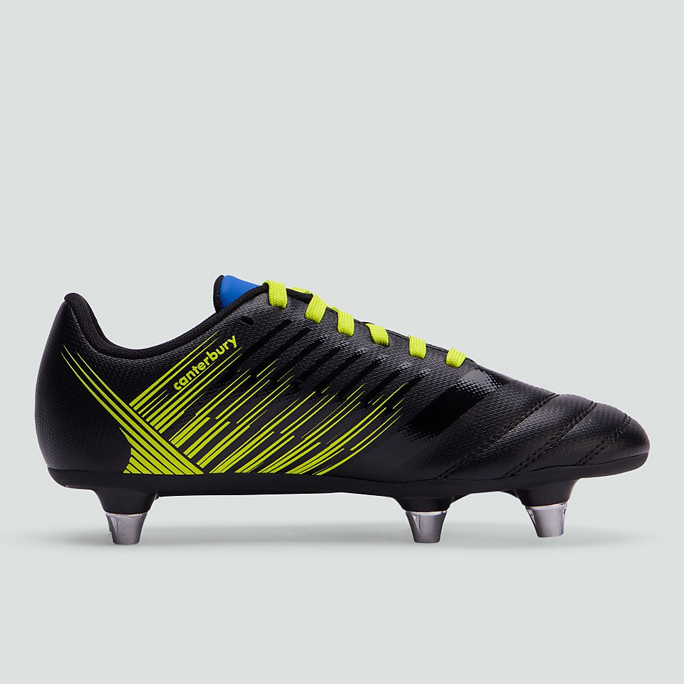 JUNIOR UNISEX STAMPEDE 3.0 SOFT GROUND BOOT BLACK/GREEN