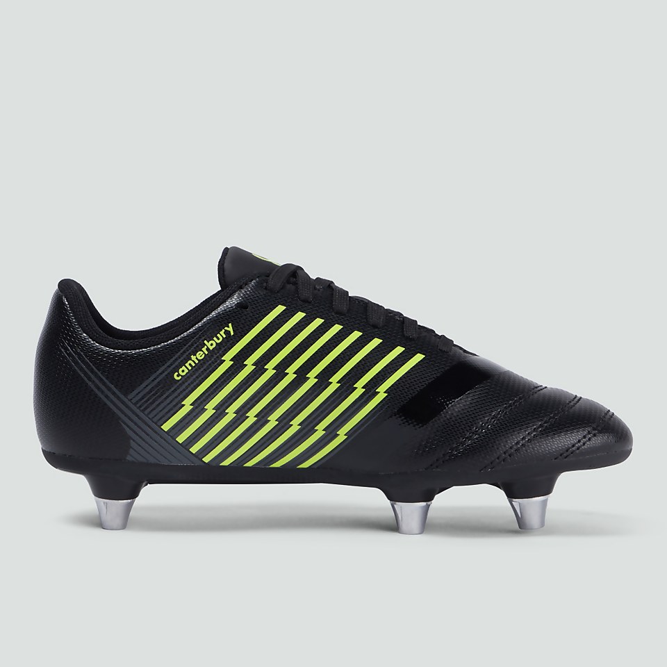 JUNIOR UNISEX STAMPEDE 3.0 SOFT GROUND BOOT BLACK/GREEN