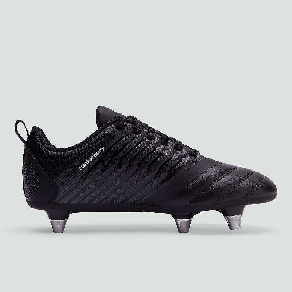 JUNIOR UNISEX STAMPEDE 3.0 PLUS SOFT GROUND BOOT BLACK/GREY
