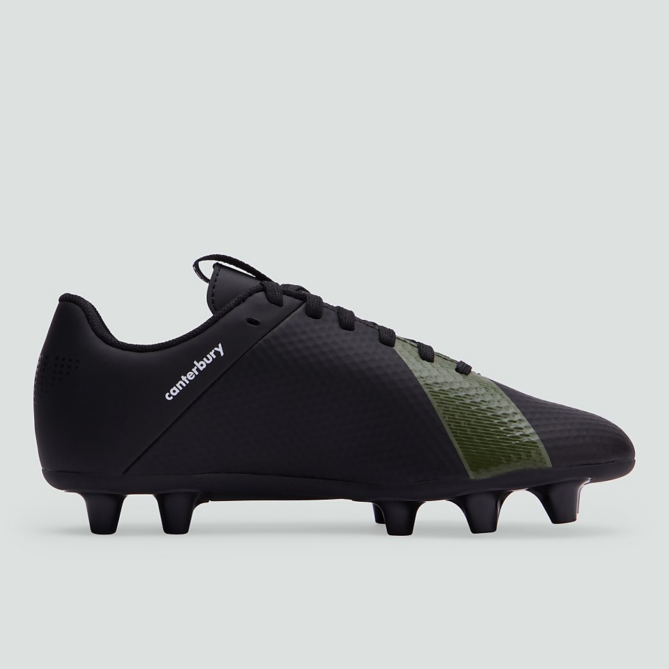 JUNIOR UNISEX PHOENIX 3.0 PLUS FIRM GROUND BOOT BLACK/GREEN